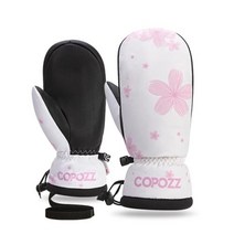 COPOZZ 30 ℃ 두꺼운 성인 십대 전문 스노우보드 스키 장갑 방풍 겨울 따뜻한 보온 스노우 장갑 스키 스노우모빌, cherry blossom+L