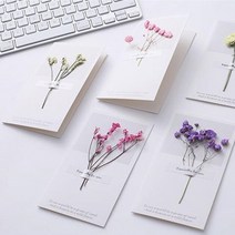 마른 꽃 초대 인사말 카드 결혼식 선물 아기 기념품 크리스마스 들러리 파티 호의 용품 5 피스, [11] Mixed cards random