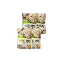 풀무원 한끼식사 영양죽 2종[삼계죽(2봉)+전복죽(2봉)] (총4봉 1봉당 1~2인분)) 식사대용 바쁜아침 아이죽 정성담아 엄마손맛 영양식 간편죽, 24개