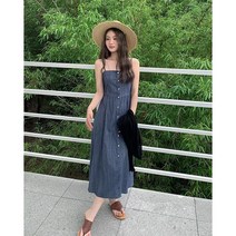 스트라이프 네이비 나시원피스