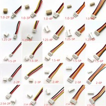 10 세트 SH1.0 JST1.25 ZH1.5 PH2.0 XH2.54 커넥터 여성 + 남성 2/3/4/5/6/7/8/9/10P 플러그 10/20/30cm, 02 JST 1.25MM_02 20CM_02 3P