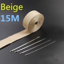 단열테이프 배기 테이프 머플러 빈티지 오토바이 배기 파이프 헤더 히트 랩 저항 테이프 유리 섬유 열 차, 03 15M beige