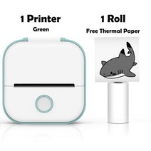 Phomemo-T02 휴대용 미니 무선 감열식 포켓 프린터 자체 접착 스티커 DIY 저널 스티커, Green Printer_CN