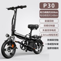 가성비전기자전거 국가 표준 세대 운전 접이식 전기 자전거 리튬 배터리 소형 자동차 남성과 여성 스쿠터 전원, [01] 48V, [06] P30/파워 어시스트 300km/고탄소강 일체