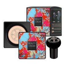 SUREYOULiKE 버섯머리 커버 쿠션 BB크림 파운데이션 버섯쿠션 CC크림 버섯 쿠션, 아이보리, 2개