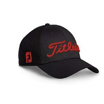 타이틀리스트(Titleist) 골프 모자 투어 스포츠 메쉬캡 스태프 컬렉션, 블랙/레드