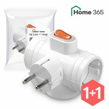1+1 홈365 국산 T자 스위치 3구 멀티탭 16A 멀티콘센트, 단일속성