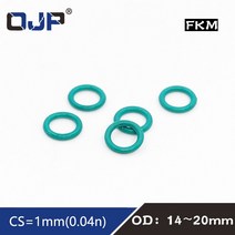 고무오링 패킹 실리콘 오링 고무링 10 개/몫 고무 링 녹색 FKM O 씰 1mm 두께 OD14/15/16/18/19/20mm O-링, 04 18x16x1mm_01 10pieces