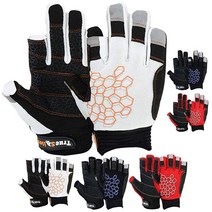 MRX Boxing & Fitness BOXING FITNESS 항해 장갑 끈적한 손바닥 그립 요트 카약 딩기 낚시 2컷 핑거 (블랙 라지) 380314, White