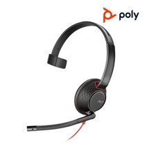 Poly Blackwire 5210 폴리 블랙와이어 재택근무 유선 모노 헤드셋, USB-C타입