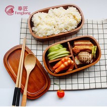 CHINA 나무 도시락 일본식 샐러리맨 레트로 앤티크 과일 원목 상자 찬합세트, 1_오래된 래커 타원형 단일 레이어 패키지