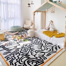 keith haring 카펫 지저분한 퍼즐 카펫 지역 깔개 바닥 매트 럭셔리 거실 침실 카펫 깔개 침대 옆 베이 창 카펫