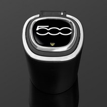 자동차 로고가 있는 휴대용 재떨이 LED 경량 합금 피아트 500 액세서리 4S 하이엔드, 01 Black