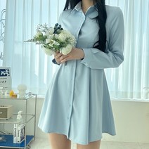 투디 실키 새틴 플레어 셔츠 미니원피스 3color