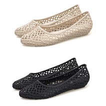 1+1여름 여성 플라스틱 젤리 샌들 플랫 펀칭 미끄럼 방지 비치화 뉴타임즈 O863E510