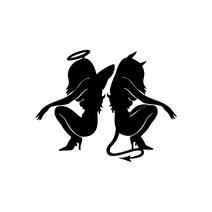 자동차포인트 00061천사악마 튜닝스티커(M), 홀로그램