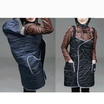 겨울 아기띠 패딩 망토 어부바 포대기 아기띠후드, 블랙
