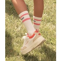 국내매장판 디스커버리 픽셀 로고 하이 삭스 핑크, 24