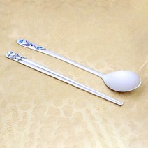 명품 특칠보 은수저 80％ 93.75g, 연꽃문자문 파랑 329