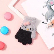 여아 장갑 다섯 손가락 초등학생 겨울 귀여운 여아 여덟 살 겨울 두꺼움 증가 4-5-6-7세