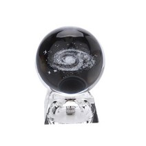 스포일러 3d solar system crystal ball with luminous base 행성 유리 공 새겨진 글로브 미니어처 모델 홈 장식 천문학 선물, 은하계, 미니