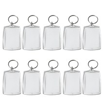 10pcs 사진 삽입 키 체인 아크릴 그림 키 체인 사진 프레임 Key Chai, A, 10개