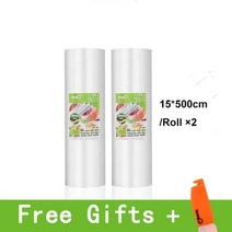 분쇄기 음식물 쓰레기 처리기 싱크대 용기 음식 보관기 반찬통 냉동실 정리 냉동밥 식품 보관 팩 수비드 5 롤 진공 포장기 포장백, 15-500CM-2PC
