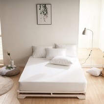 [에르미아] 순면 항균원단 홑겹 침대 매트리스커버 베개커버1P세트 (SS)