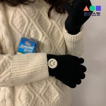 몬드스팟 뽀글이 스마일 스마트폰터치 장갑 블랙 (DM308)