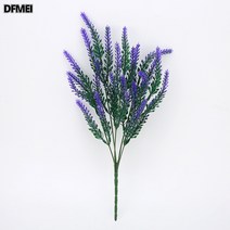 DFMEI 플란넬 모조 라벤더 전원풍 혼례 모조 꽃 식물 화분 플라스틱 조화 꽃다발, [퍼플]