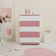 아이들 주니어 아기 5단 서랍장 아이방 키즈 유아 어린이 애기 옷수납 베이비장 800 깊고넓은, 핑크