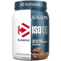 다이마타이즈 ISO100 가수 분해 단백질 파우더 100% 분리 유청 25g BCAA 5.5g 글루텐 프리 빠른 흡수 가 쉬움 고메 초콜릿 20회 분량, 퍼지 브라우니