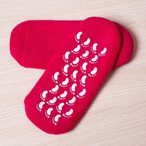 전동발각질제거기 뒷꿈치각질 1 pair 재사용 가능한 스파 젤 양말 모이스춰 라이징 화이트닝 엑스 폴리 에이 팅 벨벳 스무스 뷰티 풋 케어 실리콘 피트, Red