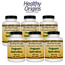(6팩 기획) 헬시오리진 오가닉 스피루리나 500mg 피코시아닌 스피룰리나 Spirulina 180타블렛