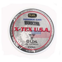 듀엘 X-TEX USA 100m 모노루어라인 루어낚시줄 배스라인, 12LB
