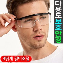 도매짱 투명 방역 고글 보호 안경 보안경 보호경 작업 눈보호, 블루, 1개