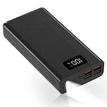 THOUSTA QC3.0 PD 22.5W 고속충전 대용량 보조배터리 30000mAh, 블랙, T823