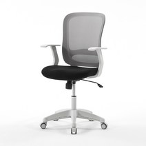 보네드 바이런 화이트 컴퓨터 사무실 학생의자 공부 책상의자, 그레이 등받이, 퓨어 블랙