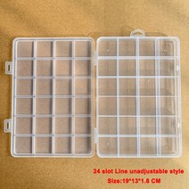 반지 귀걸이 보석함 선물 상자 포장 용기 Yidensy 1pcs 사각 투명한 플라스틱 저장 10/24 구멍은 환약을 위해 조정 가능하다 보석 구슬 케이스 조직자