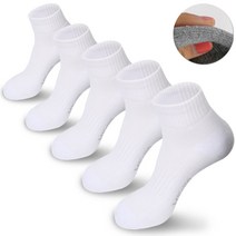 골져스토어 남자여자 순면스포츠단목양말 무지 쿠션파일(5켤레), 화이트