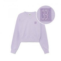 MLB 여성 베이직 스몰로고 크랍핏 맨투맨 BOS L.Lavender