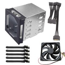 하드트레이 서버트레이 XT-XINTE 5x 3.5 HDD 케이지 랙 SAS SATA 팬, w 15핀 SATA 케이블