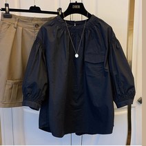 [세인트이브] TSS1005 S~3XL 고퀄리티 7부퍼프소매 면 블라우스