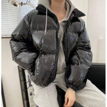나니까 오버핏 유광 패딩 빅사이즈 커플패딩