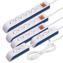 현대일렉트릭 하이탭 2800W 안전멀티탭 통합스위치 접지 16A 과부하차단 소형가전 [안전커버 증정], 6구5미터 HIPM16-65N, 1개