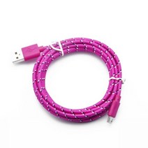 Olay-나일론 꼰 마이크로 USB 데이터 동기화 케이블 삼성 호환 HTC LG 화웨이 샤오미 태블릿 안드로이드 고속 충전 충전용, 1m, Rose red For Micro