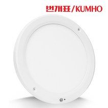 번개표 금호 LED 무타공 엣치 엣지 센서등 20W 현관 계단 복도, 번개표금호 LED 원형 센서등 20W주광색(흰빛)