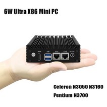 팬리스 미니 PC 펜티엄 N3700 셀러론 N3160 N3050 쿼드 코어 산업용 컴퓨터 포켓 PC GPIO 듀얼 LAN 2x USB3.0 6W 울트라 X86, [03] Pentium N3700, [04] EU, 8G RAM 128G SSD