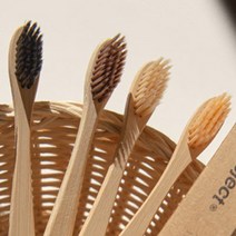 슬로우케어 친환경 천연 개별포장 대나무 칫솔, 10개입x1세트