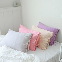 하이틴 무드 30~40수 선염면 스트라이프 기본형 자루형 리본 순면 베개커버 4color
